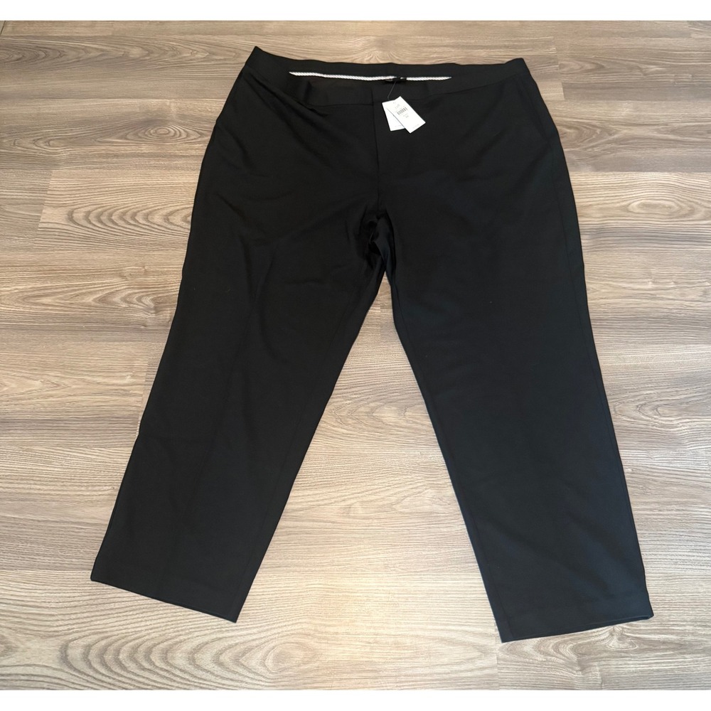 J. Jill Wearever Black Trousers Plus Size 4X Straight Leg Knit Dress Pants NWT